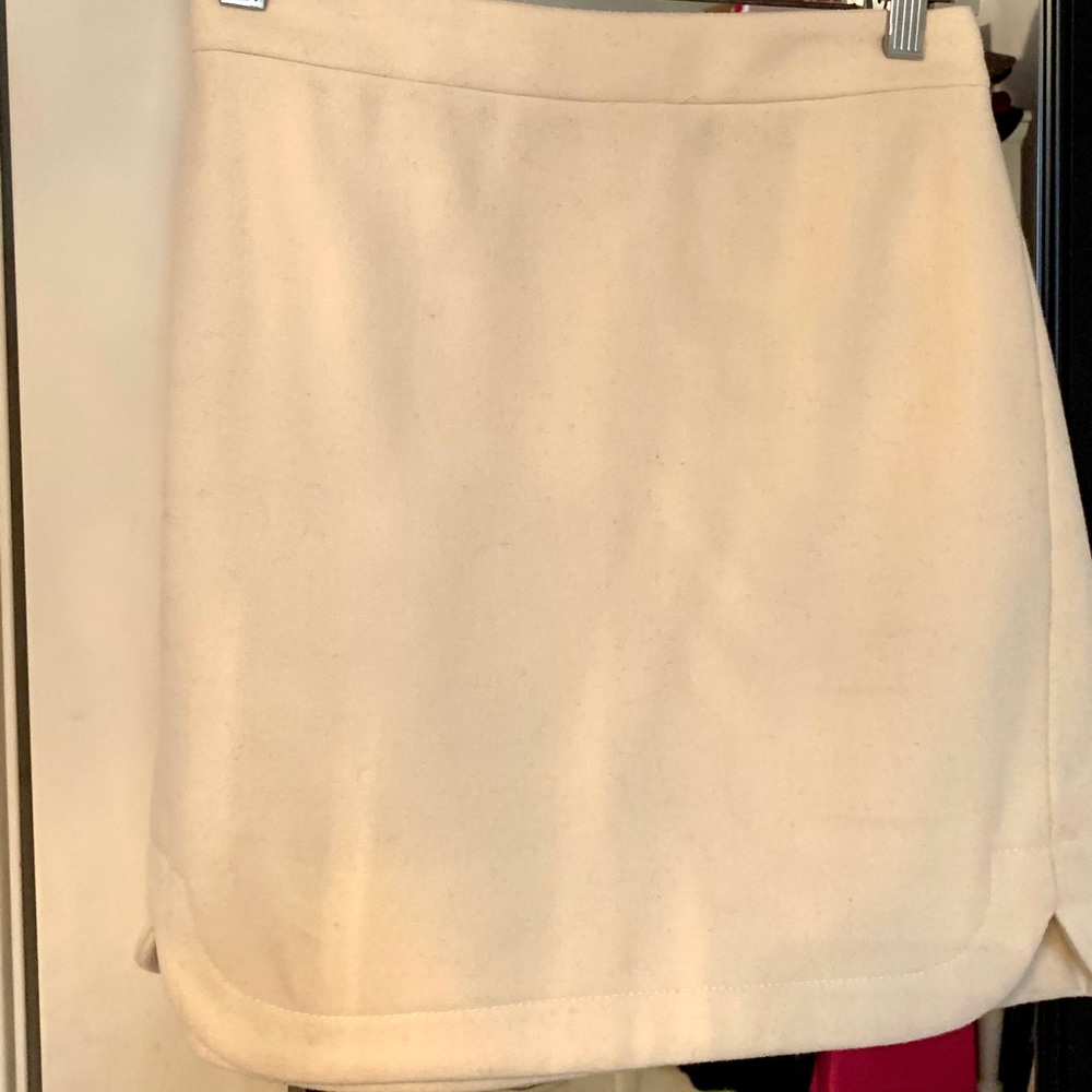J CREW Cream Mini Wool Skirt